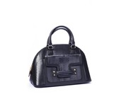 Fino Pu Leather Tote and Removable Pom & Purse Set - Black