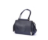 Fino Pu Leather Tote and Removable Pom & Purse Set - Black