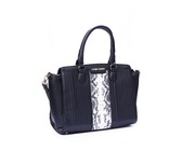 Fino Pu Leather Tote and Removable Pom & Purse Set - Black