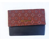 Orange & Navy Shwe Shwe / vinyl trendy clutch bag Designed by Summer & Jet