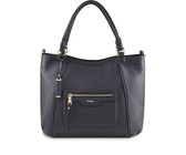 Fino 2 Pcs Genuine Leather Shoulder Handbag & Purse Set N.BLUE