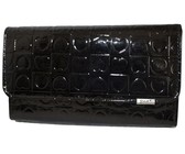 Fino Patent Faux Leather Heart Design Clutch Bag