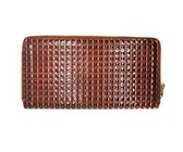 Lily&Rose Brown Zip Through Purse Geometric Square Design TLP020