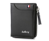 100% Genuine Leather Slim Bifold Credit Card Minimalist Wallet - Black