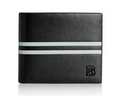 100% Genuine Leather Slim Bifold Credit Card Minimalist Wallet - Black