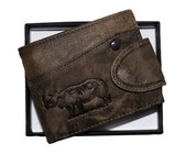 Fino Genuine Leather Bifold Cowskin Wallet in gift Box- BROWN