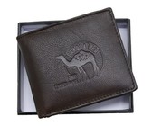 Fino Laser In Scripted Hip Genuine Leather Wallet - Brown (Hl1333)