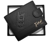 Fino Laser In Scripted Hip Genuine Leather Wallet - Brown (Hl1333)