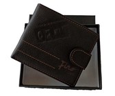 Fino Laser In Scripted Hip Genuine Leather Wallet - Brown (Hl1333)