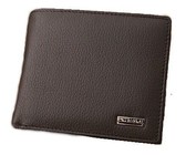 100% Genuine Leather Slim Bifold Credit Card Minimalist Wallet - Black