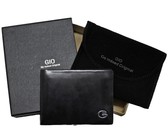 100% Genuine Leather Slim Bifold Credit Card Minimalist Wallet - Black