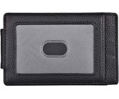 Leather RFID Wallet with Magnetic Front Pocket Money Clip - Black
