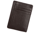 Genuine Leather Minimalist Wallet With Magnetic Money Clip RFID Blocking