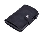 100% Genuine Leather Slim Bifold Credit Card Minimalist Wallet - Black