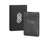 Genuine Leather Minimalist Wallet With Magnetic Money Clip RFID Blocking