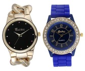 Bad Girl Women's Chuncky Bracelet & Stunna Analogue Watch Set - Gold/Navy