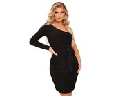 I Saw it First - Ladies Grey Long Sleeve Midi Sweater Dress