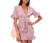 I Saw it First - Ladies Sky Blue Frill Sleeve Smock Dress