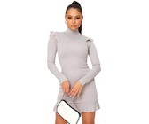 I Saw it First - Ladies Grey Long Sleeve Midi Sweater Dress