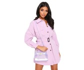 Quiz Ladies Mesh Sweetheart Embellished Dress - Pink
