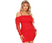 I Saw it First - Ladies Red Ruched Front Bustier Mini Dress