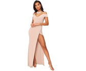 I Saw it First - Ladies Black Polka Dot Angel Sleeve Maxi Dress