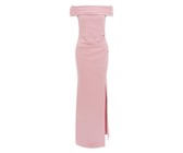 Quiz Ladies Bardot Split Maxi Dress - Mauve