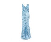 Quiz Ladies Blue Sequin Cross Back Maxi Dress