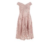 Quiz Ladies Petite Embroidered Dip Hem Dress - Grey