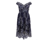 Quiz Ladies Petite Embroidered Dip Hem Dress - Grey