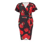 Quiz Ladies Curve Red Floral Midi Dress