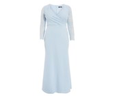 Quiz Ladies Petite Embroidered Dip Hem Dress - Grey