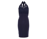 Quiz Ladies Wrap Puff Sleeve Dress - Navy