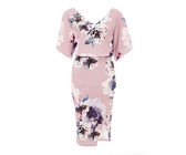 Quiz Ladies Mauve Floral Print Midi Dress - Mauve