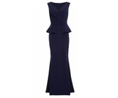 Quiz Ladies Petite Cold Shoulder Dress - Navy