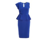 Quiz Ladies Petite Cold Shoulder Dress - Navy