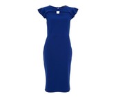I Saw it First - Ladies Blue Double Layer Slinky Bardot Ruched Cut Dress