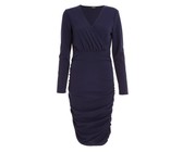 Quiz Ladies Petite Cold Shoulder Dress - Navy