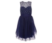 Quiz Ladies Navy Mesh Halterneck Maxi Dress