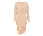 Quiz Ladies Wrap Puff Sleeve Dress - Navy