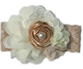 Croshka Designs Set of Two Flower Headbands in Ivory