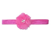 Fine Flower Headband - Hot Pink