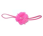 Fine Flower Headband - Hot Pink