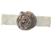Tiny Bow Fine Diamante Headband - Tan