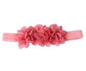 Three Chiffon Flowers Headband in Dusty Pink Color