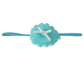 Layered Satin Flower with Pearl Centre on Lace Headband - White