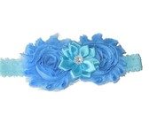 Layered Satin Flower with Pearl Centre on Lace Headband - White