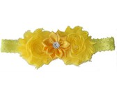 Triple Flower Headband - Yellow