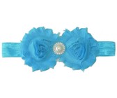 Layered Satin Flower with Pearl Centre on Lace Headband - White