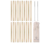 Reusable Organic Bamboo Drinking Straws - Pack Of 20